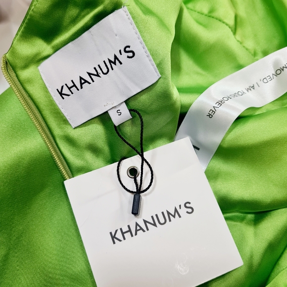Khanums X Revolve Halter Gown With Slit in Pear Green - Picture 12 of 16